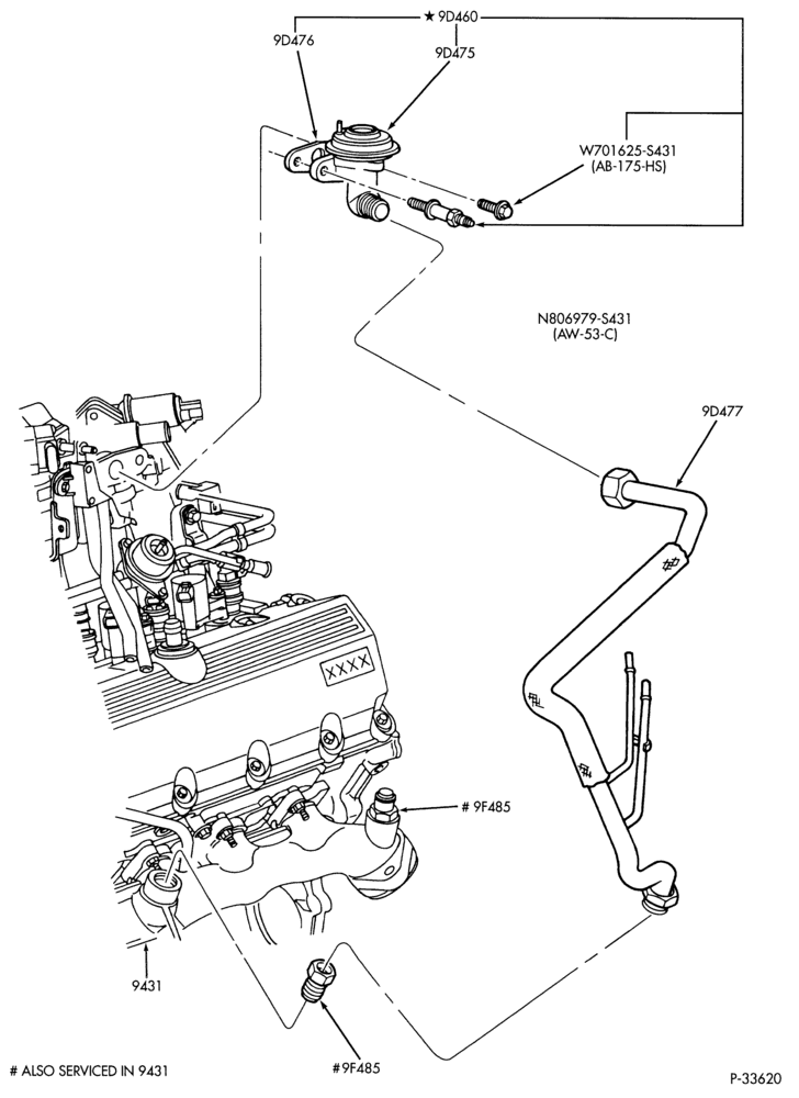 94.1 - 8 CYL. 5.4L-EGR valve, tube & related parts - E250/350 - NGV