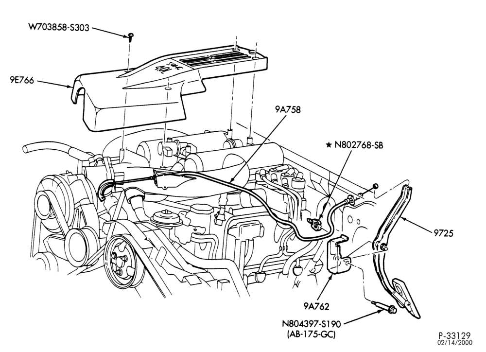 97 - 6 CYL. 4.0L - SOHC-Accelerator linkage