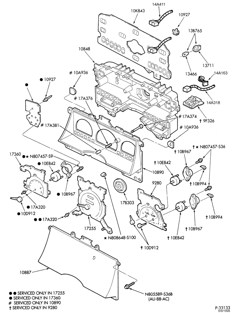 106 - ALTERNATOR, INSTRUMENT CLUSTER, BATTERY-Instrument cluster parts - mechanical - w/tachometer