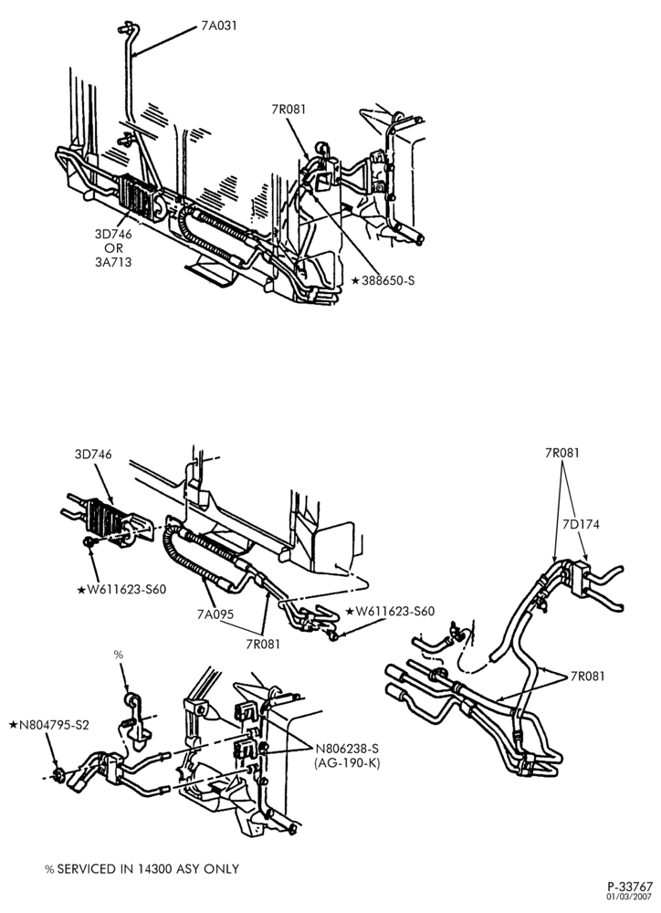 AUTOMATIC TRANSMISSION-EXTERNAL PARTS - Oil cooling system - with trailer tow - 6 cyl. 3.8L-TW