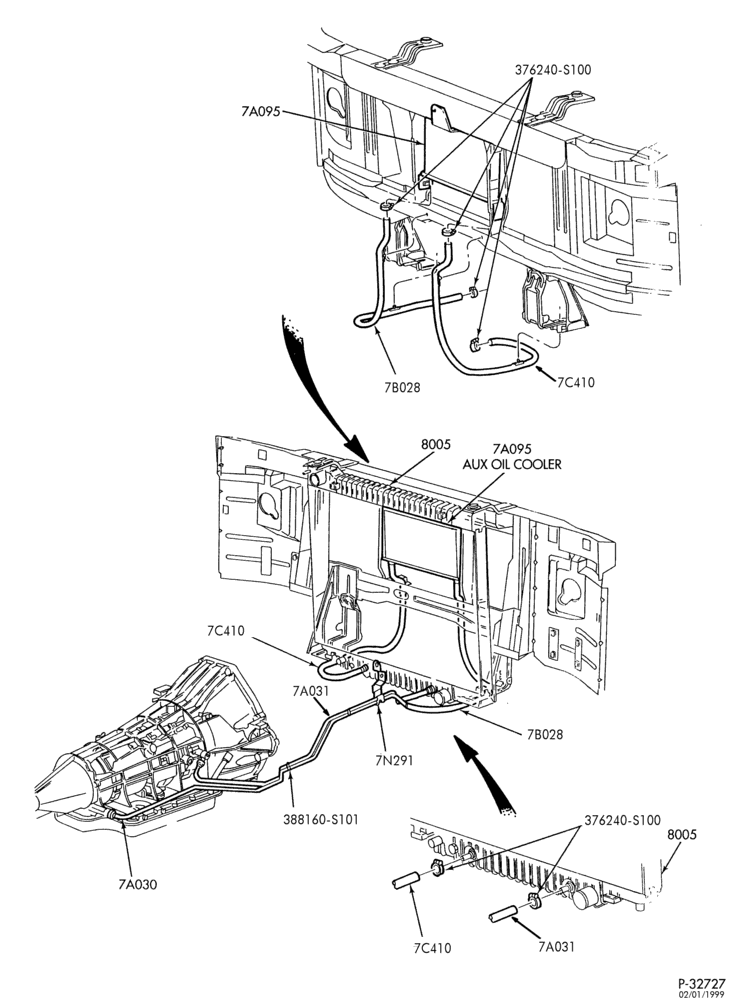 A70.15 - E4OD TYPE-EXTERNAL PARTS - Oil cooling system - 8 cyl. 7.3L-E350, E(Super Duty)