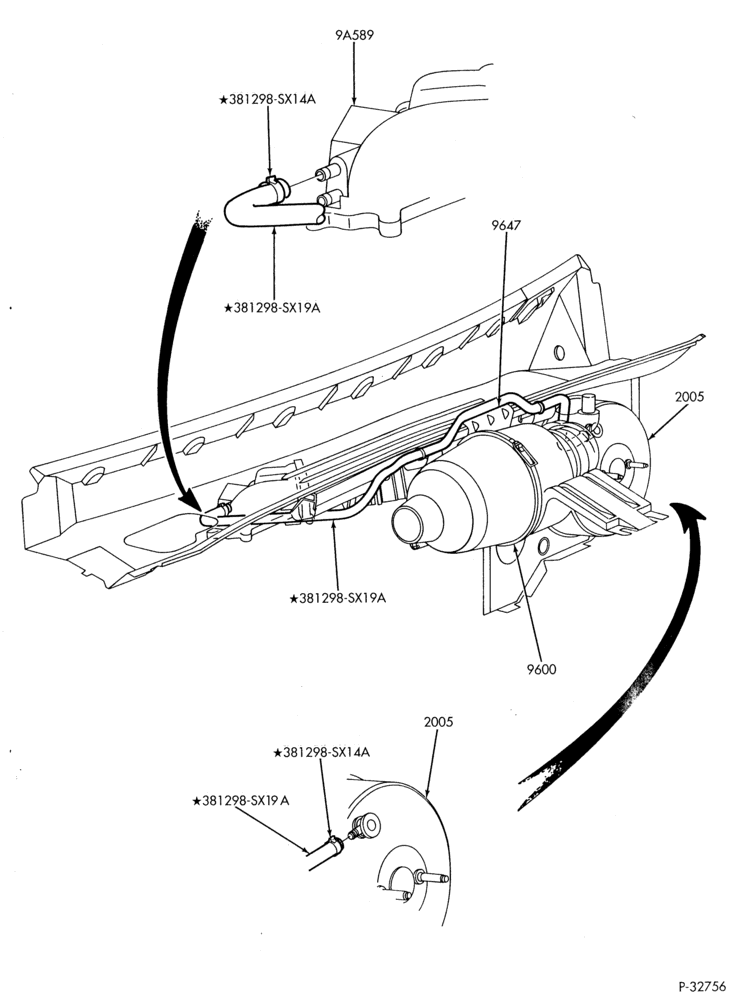 96 - 8 CYL. 4.6L & 5.4L-Engine vacuum system - 5.4L - E250/350