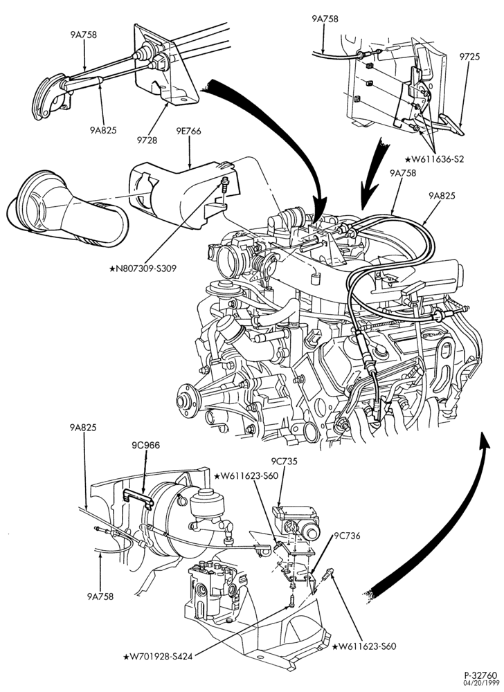 97 - 6 CYL. 4.2L-Accelerator linkage & speed control