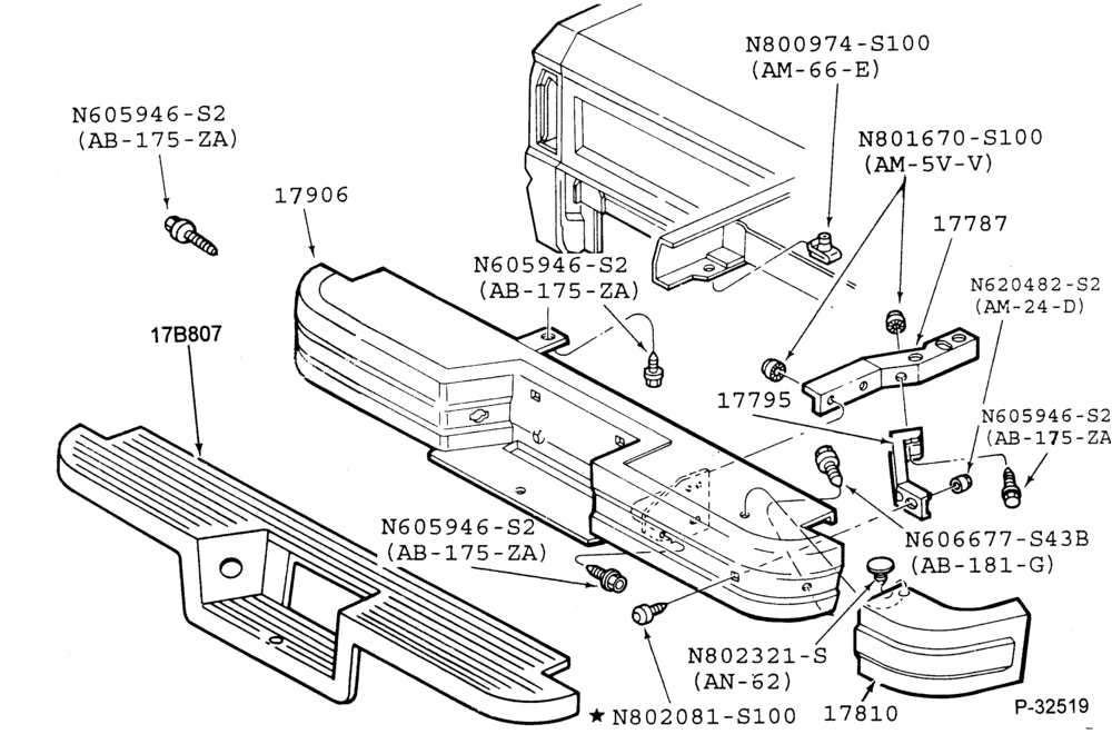 176 - BUMPERS-Rear bumper parts - w/o GT option-R