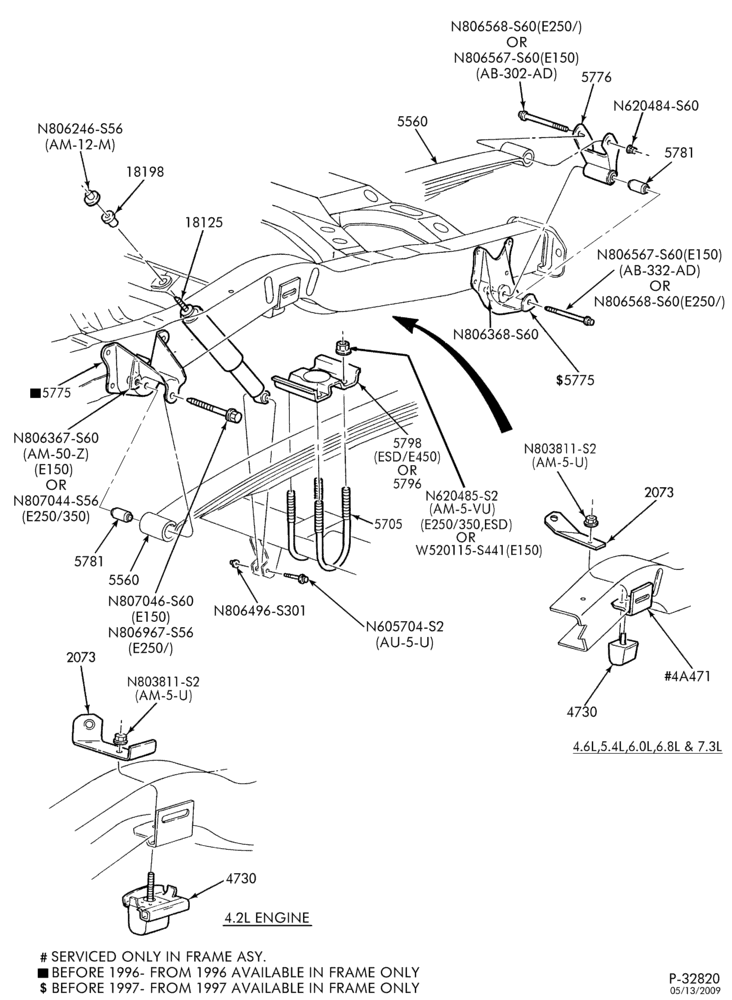 EXHAUST-Rear suspension-E150/450
