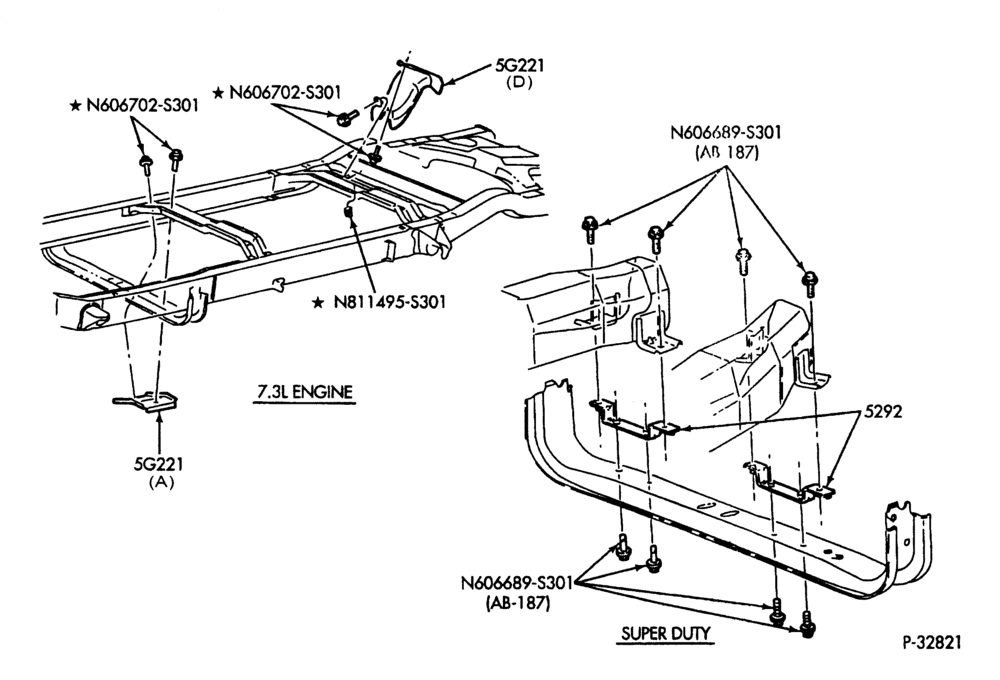 EXHAUST-Exhaust system - shields - frame mounted - 8 cyl. 7.3L-E250/550