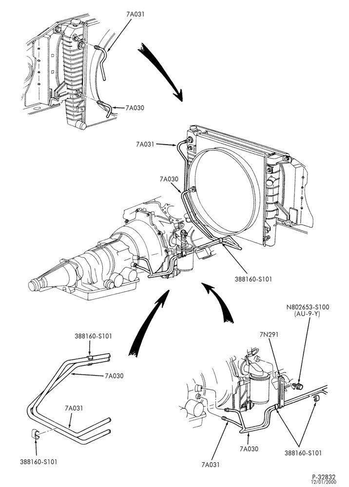 AUTOMATIC TRANSMISSION-EXTERNAL PARTS - Transmission cooling system - 6 cyl. 4.0L-B