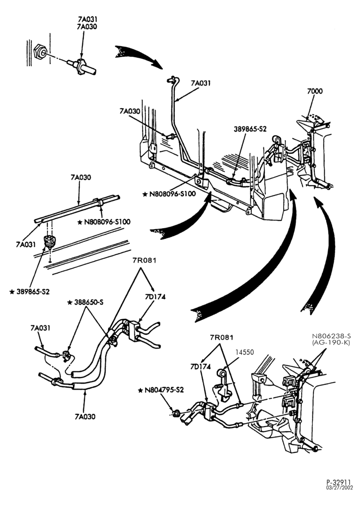 AUTOMATIC TRANSMISSION-EXTERNAL PARTS - Oil cooling system - without trailer tow - 6 cyl. 3.8L-TW