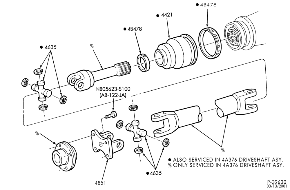 46 - DRIVESHAFT-DRIVESHAFT- Transfer case to front driving axle - A/W/D-A