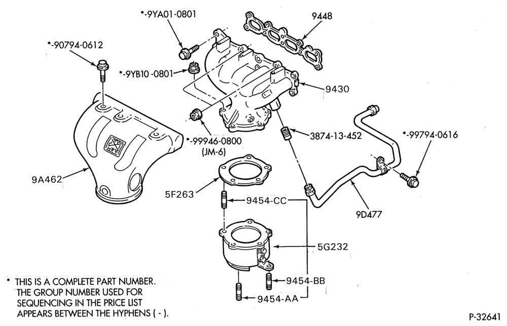 90.1 - 4 CYL. 2.0L-Manifold installation - exhaust manifold