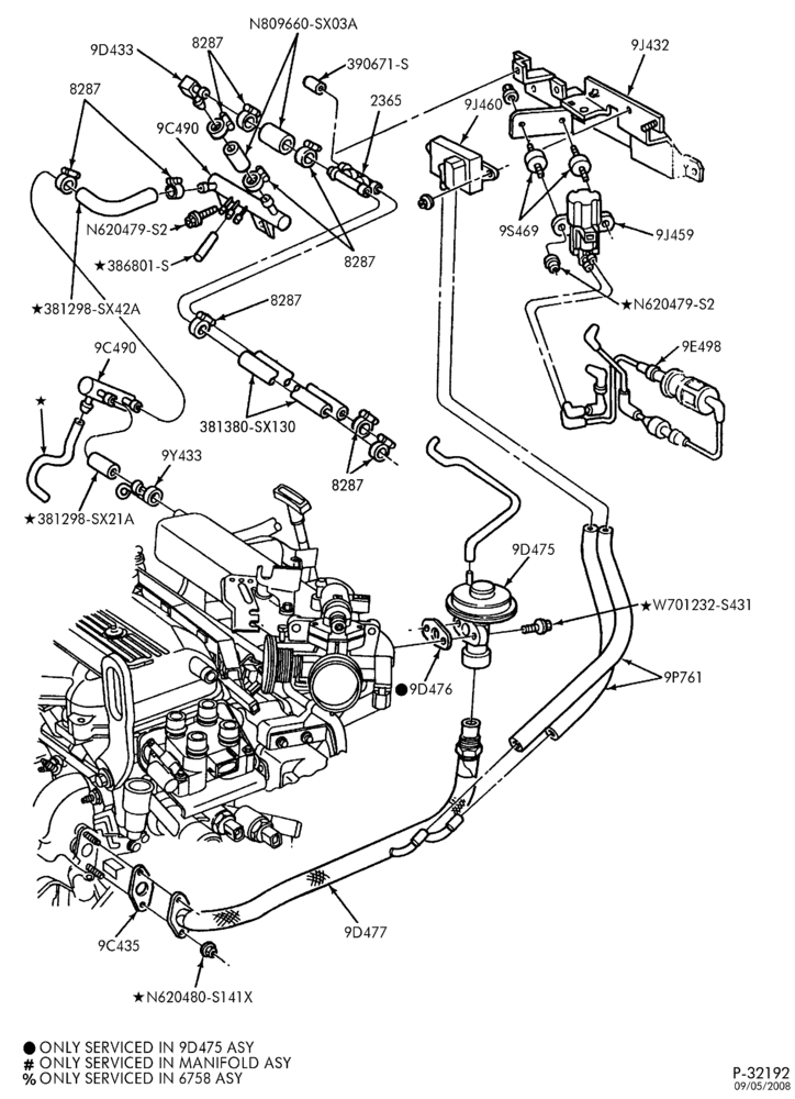 94.4 - 4 CYL. 2.0L - EXC. DOHC-Emission system exhaust gas recirculation - (E.G.R.)