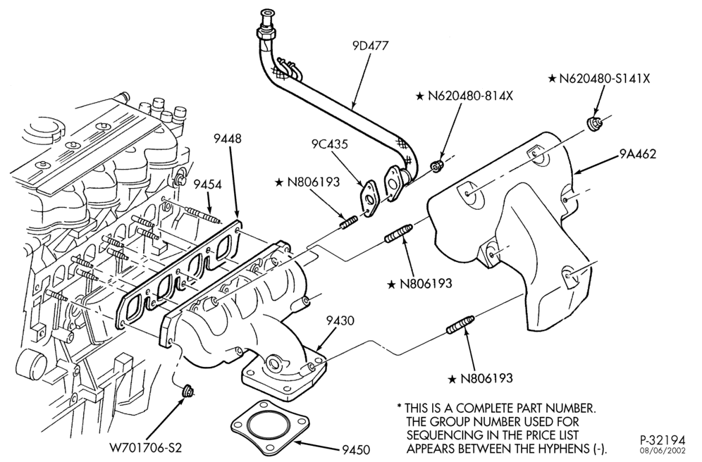 90.1 - 4 CYL. 2.0L - EXC. DOHC-Manifold & related parts - exhaust