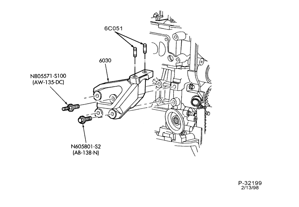ENGINE-Engine mounting bracket installation