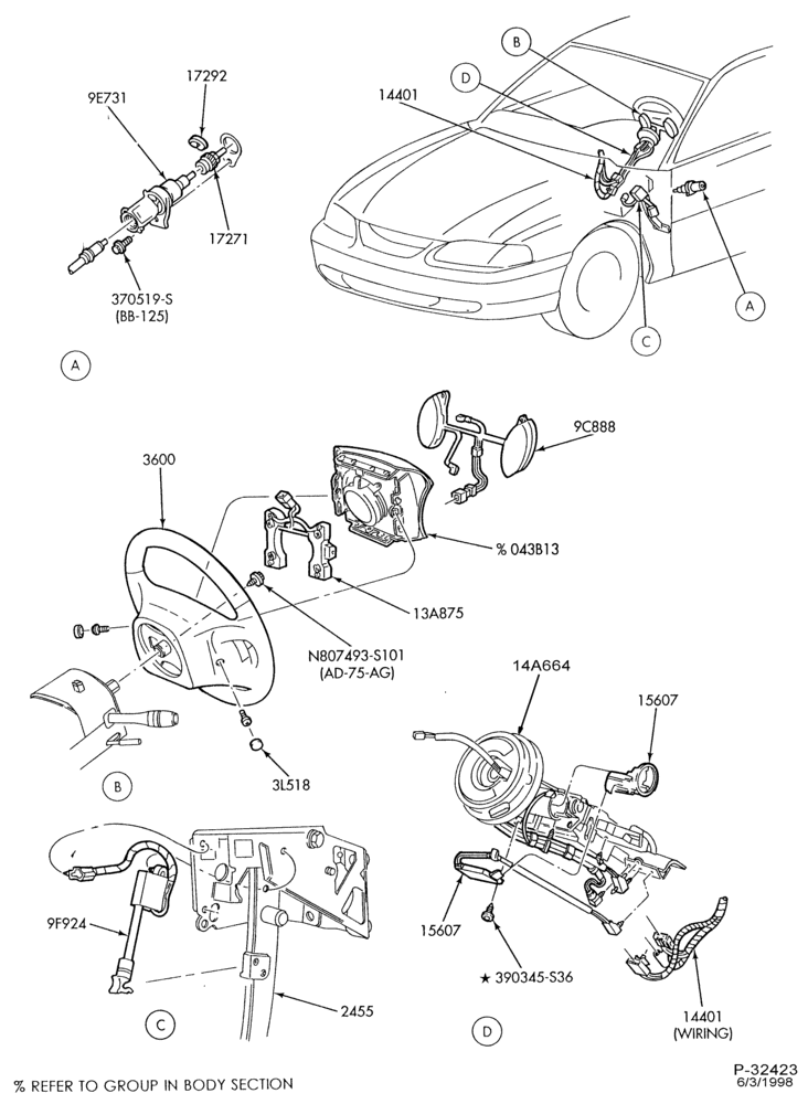 97.1 - 8 CYL. 4.6L-Speed control - production installation -passenger compartment