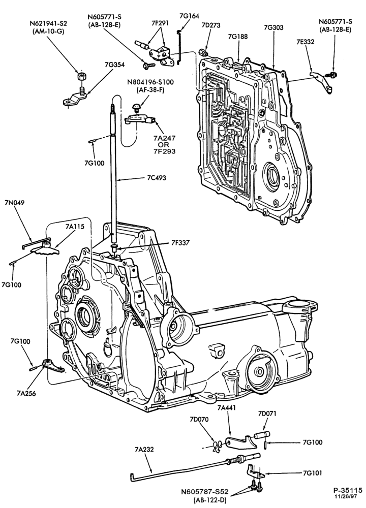 AUTOMATIC TRANSMISSION-INTERNAL PARTS - Manual control linkage & parking pawl-TW