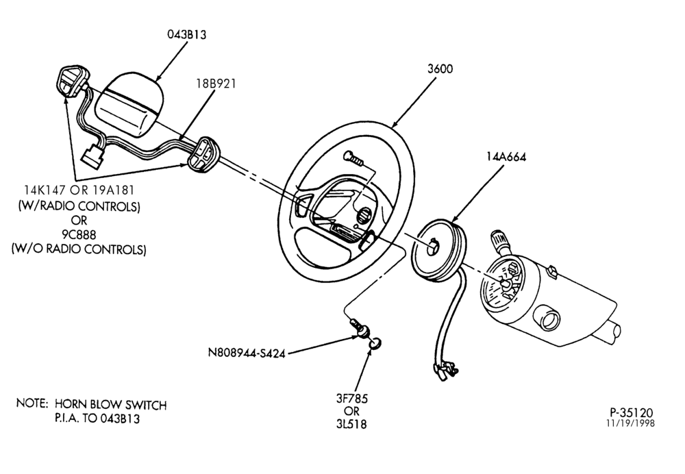 ELECTRICAL SYSTEMS-Steering wheel - with speed control & radio controls-B
