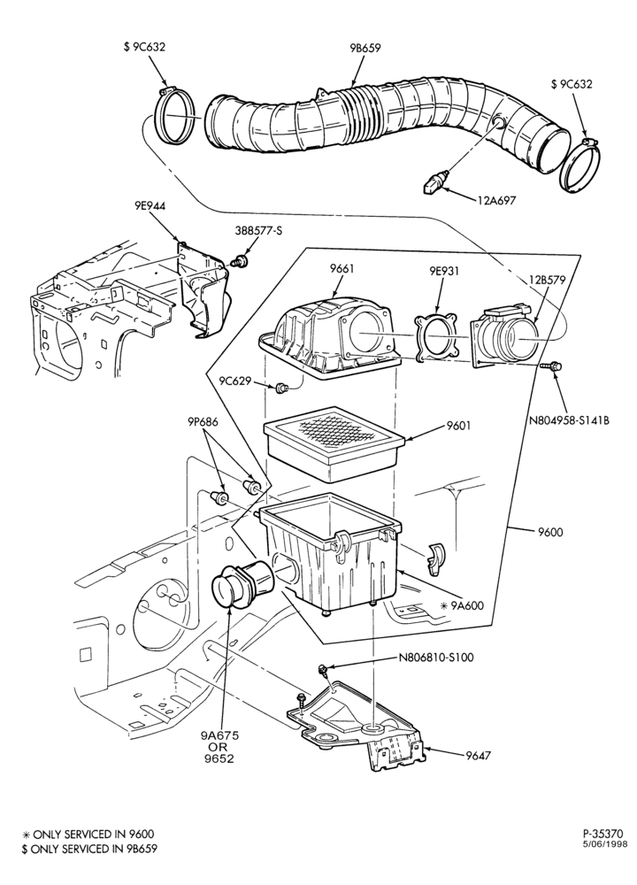 96 - 4 CYL. 2.5L-Air cleaner