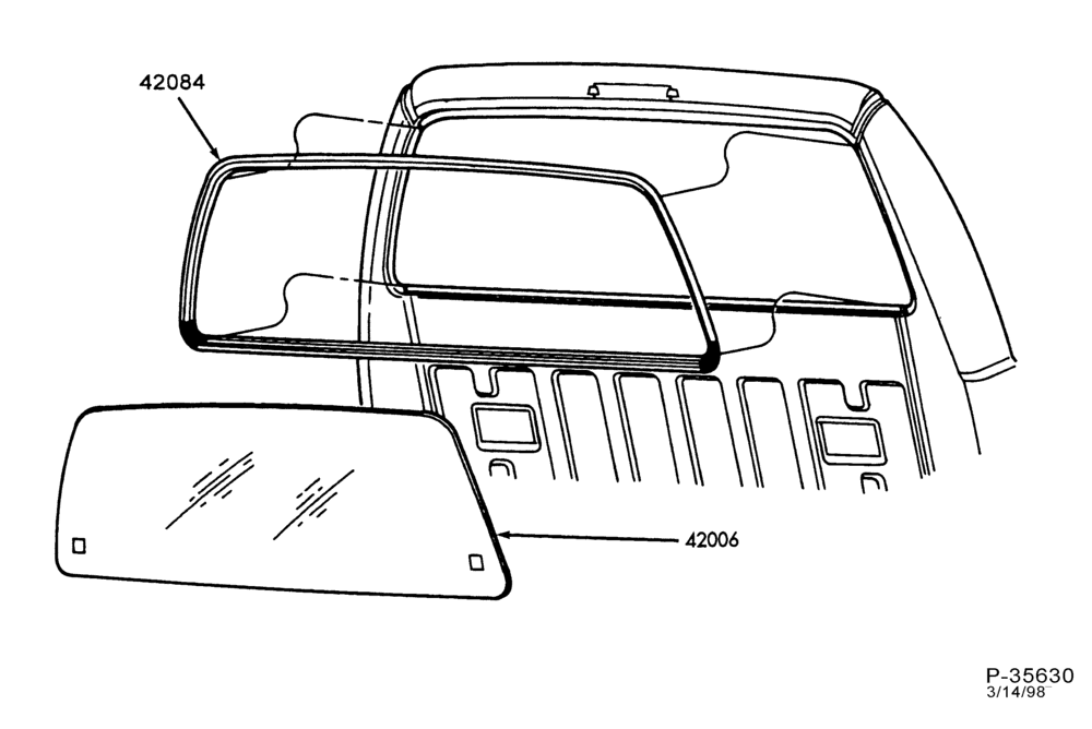 400 - LIFT/TAILGATE, BACK-OF-CAB, BACK WINDOW-Back window parts (stationary)-F650/750