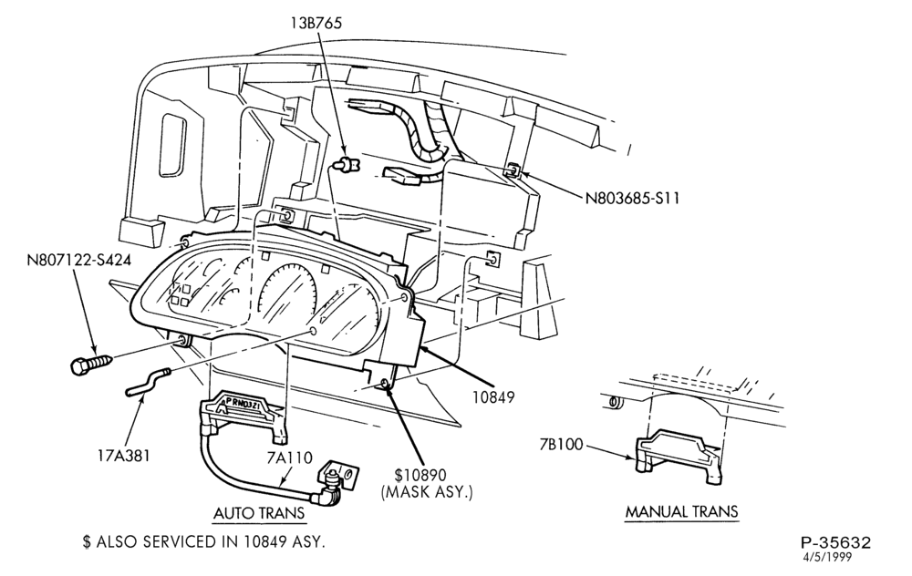 STARTER, IGNITION AND HEADLAMP SWITCHES-Instrument cluster & related parts