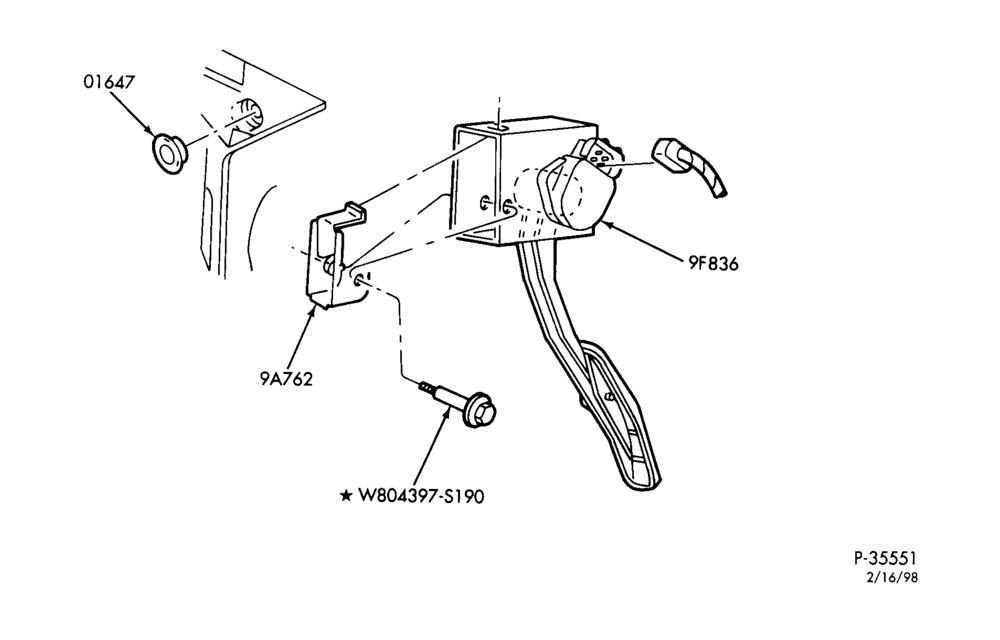 97 - 8 CYL. 7.3L - DIESEL-Accelerator linkage - with fixed pedals