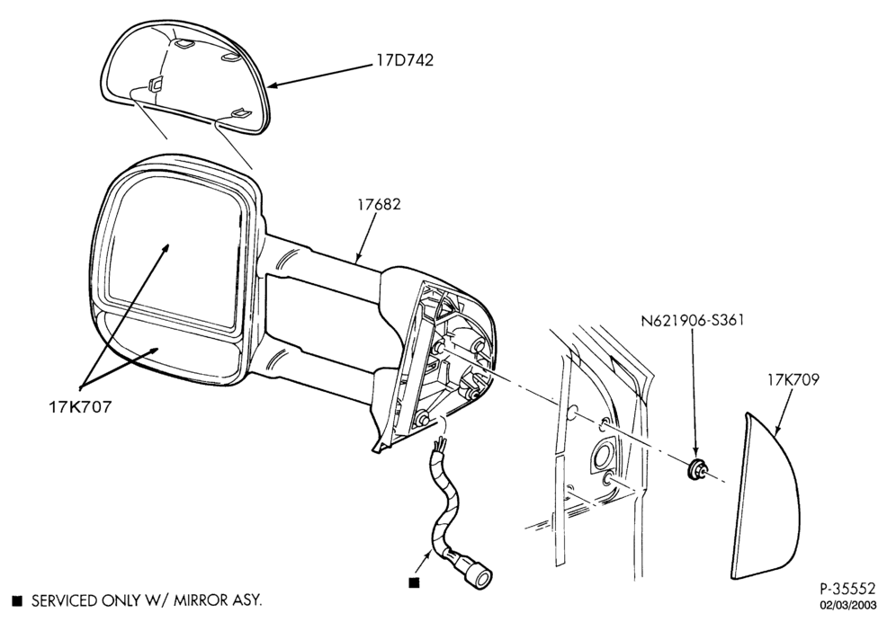 176.1 - MIRRORS-Mirror - outside trailer tow - telescopic-L1