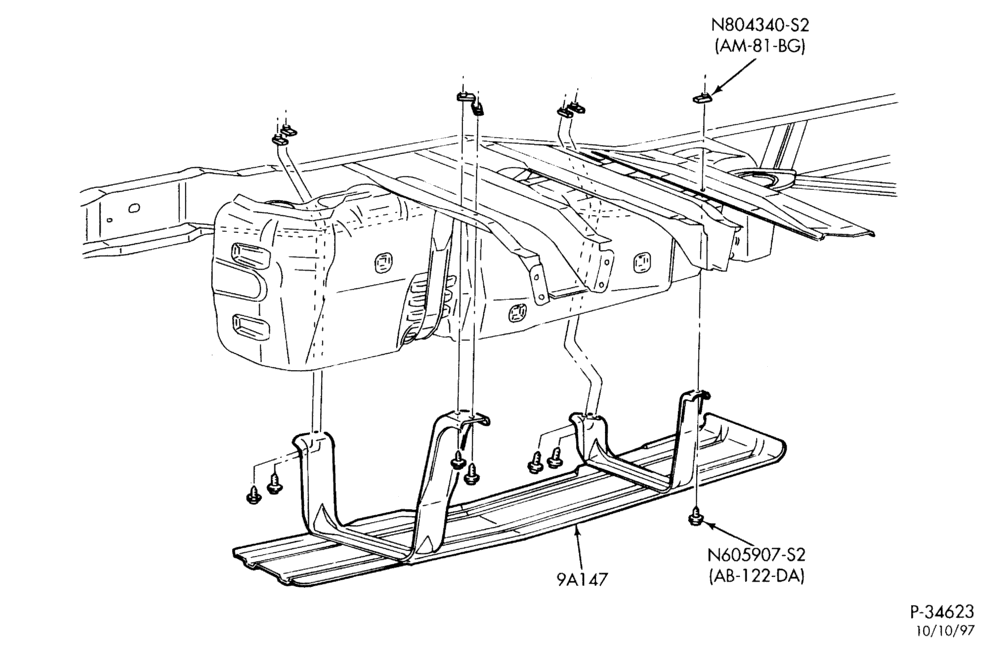 EXHAUST-Frame - skid plates - 141" & 156.2" W.B.-F250SD/550SD