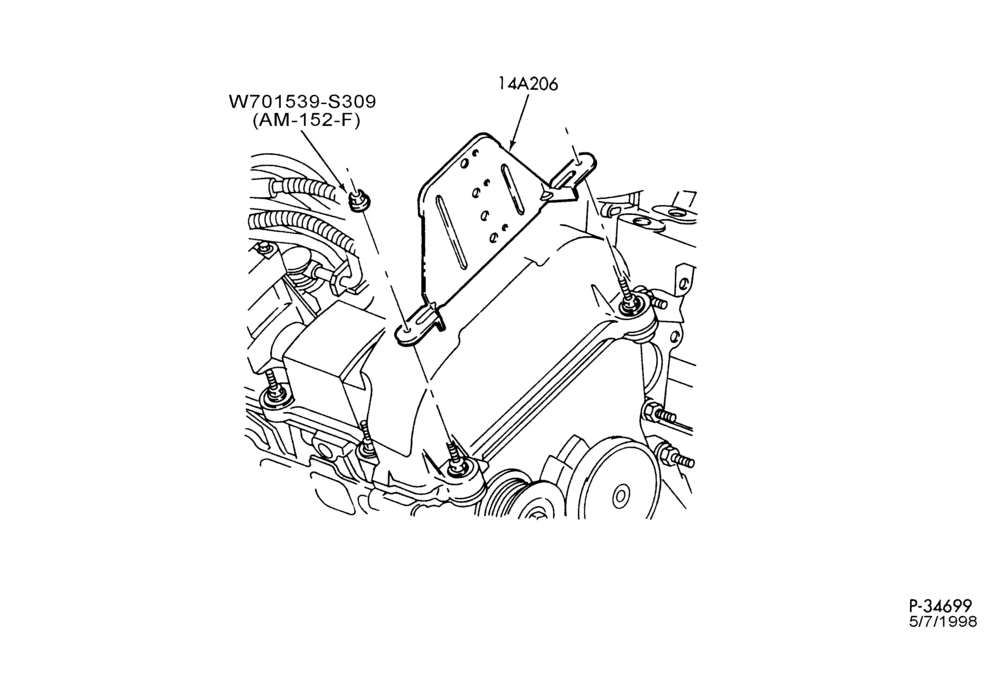 130 - LAMPS-Inline connector bracket - 6 cyl. 2.5L
