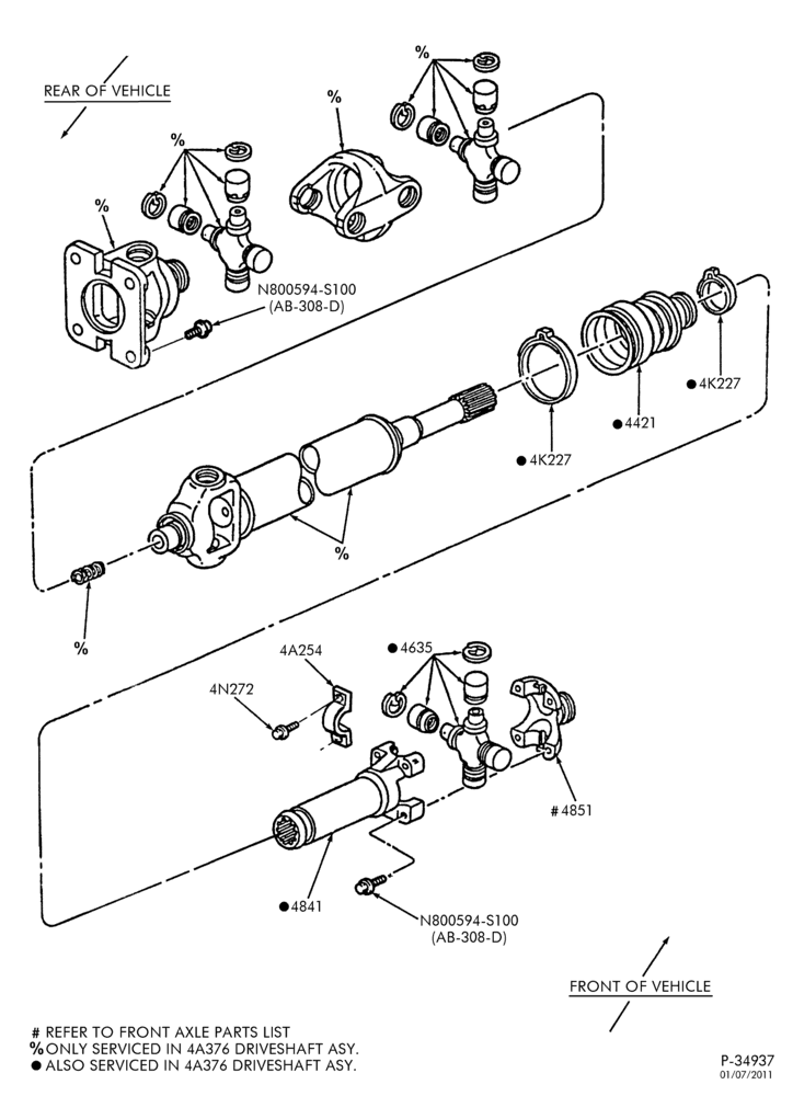46 - DRIVESHAFTS-DRIVESHAFTS- Front-F250SD/550SD
