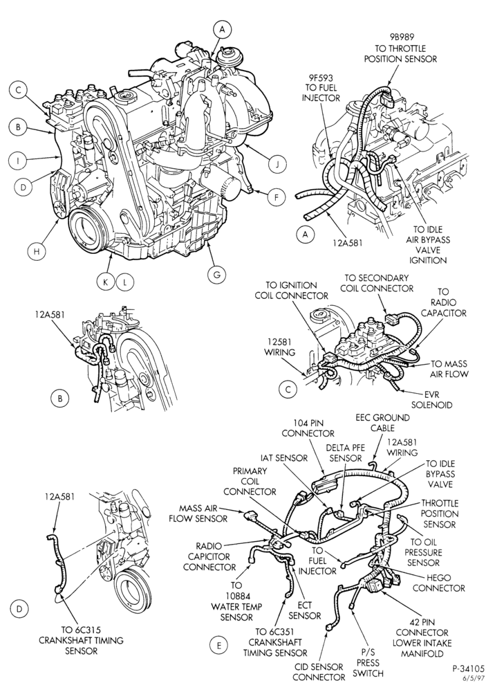 Схема установки 1F1Z-9F593-DA
