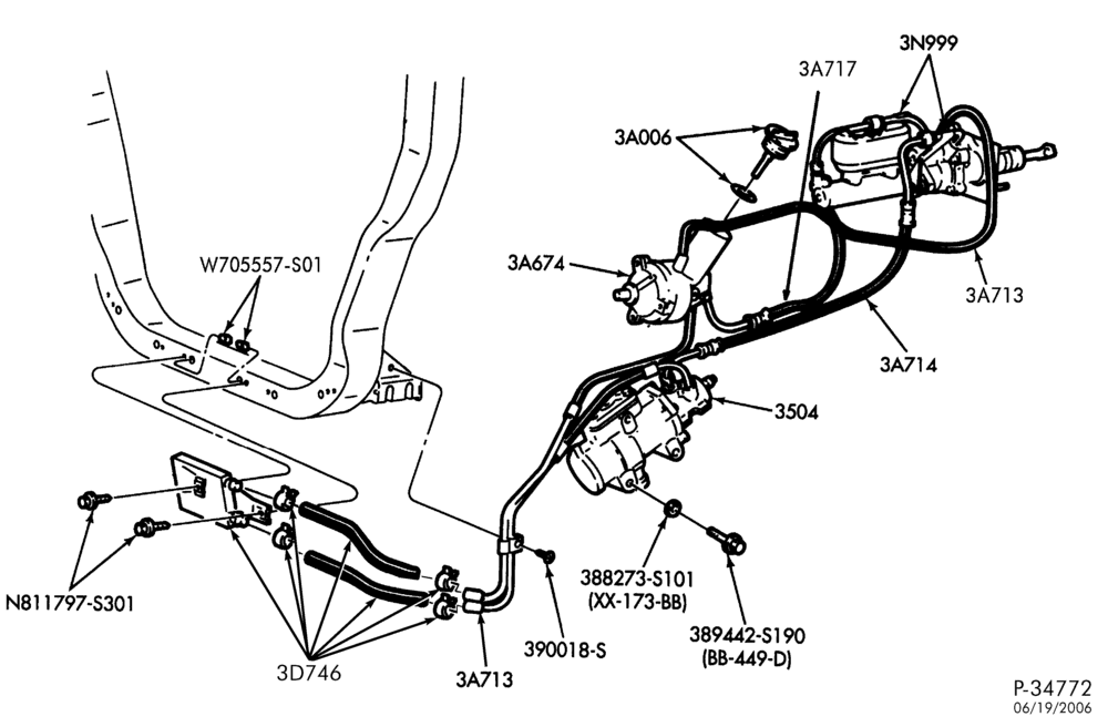 36.3 - POWER STEERING SYSTEM-Power steering lines - 8 cyl. 7.3L - Diesel-L1