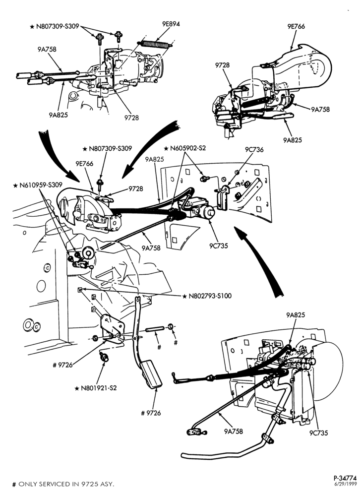 97 - 8 CYL. 5.4L-Accelerator linkage - with fixed pedals