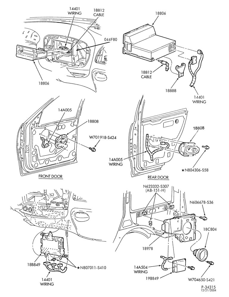 188 - RADIOS-Radio, cd player, speakers & wiring-TE