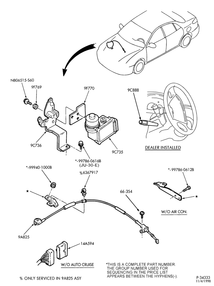97.1 - 4 CYL. 2.0L - EXC. DOHC-Speed control & related parts