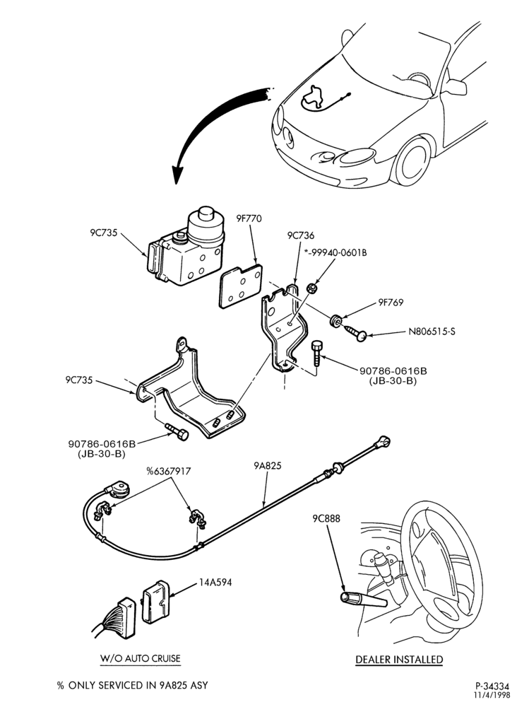 97.1 - 4 CYL. 2.0L - DOHC - W (ESCORT)-Speed control & related parts