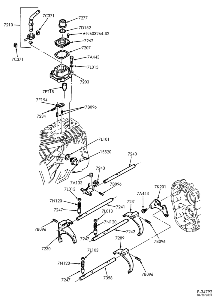 70.5 - TRANSMISSION SHIFT FORKS-5 speed - ZF-F250SD/550SD