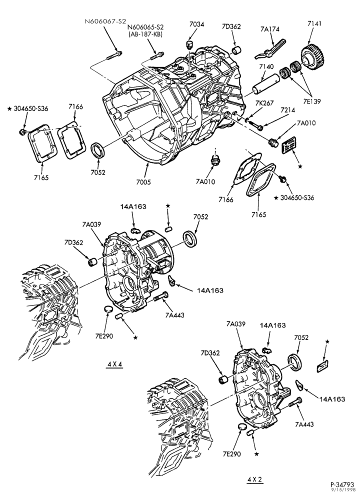 70.5 - INTERNAL PARTS-Transmission case extension housing - 5 SPEED - ZF-F250SD/550SD