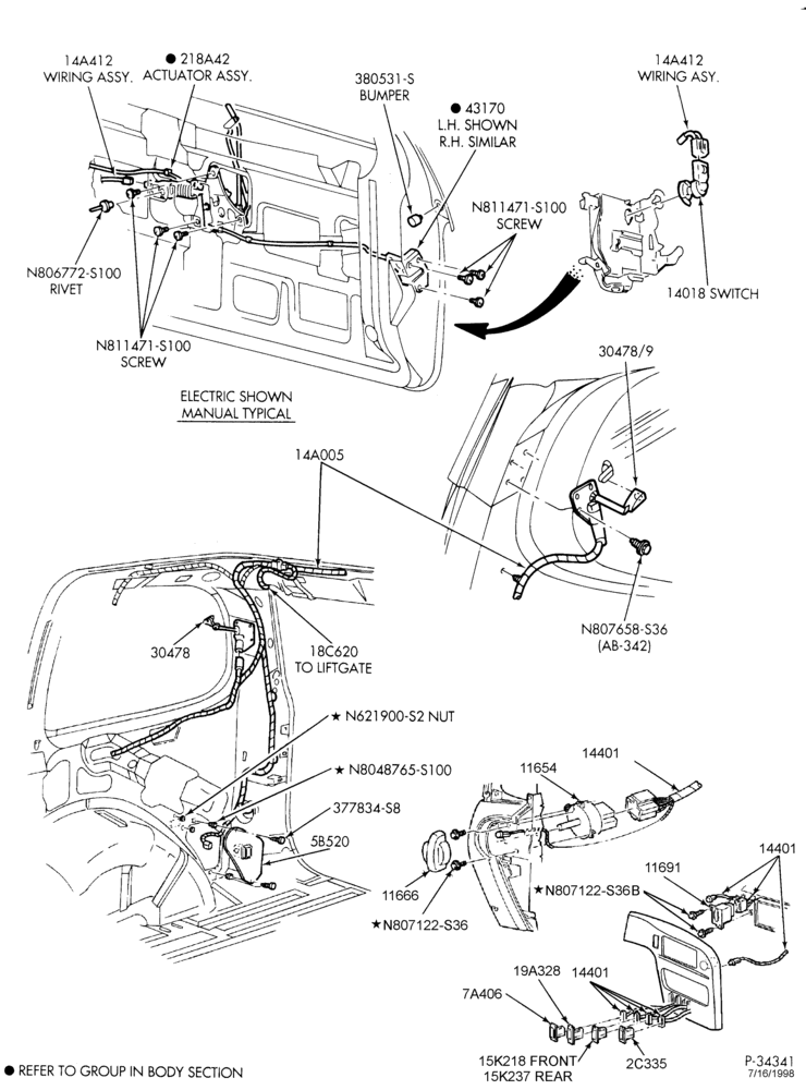 145 - ELECTRICAL SYSTEMS-Wiring system - power door locks, windows & controls - Page C-TW