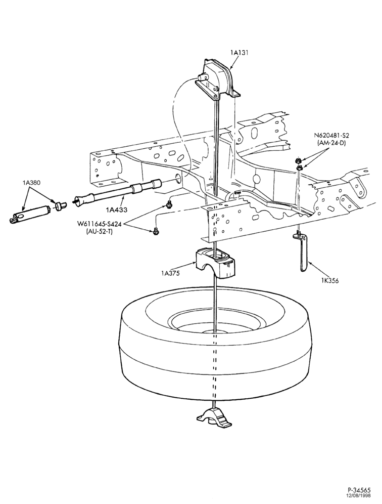 10.1 - SPARE WHEEL CARRIERS-Spare wheel stowage - winch system-F250SD/550SD