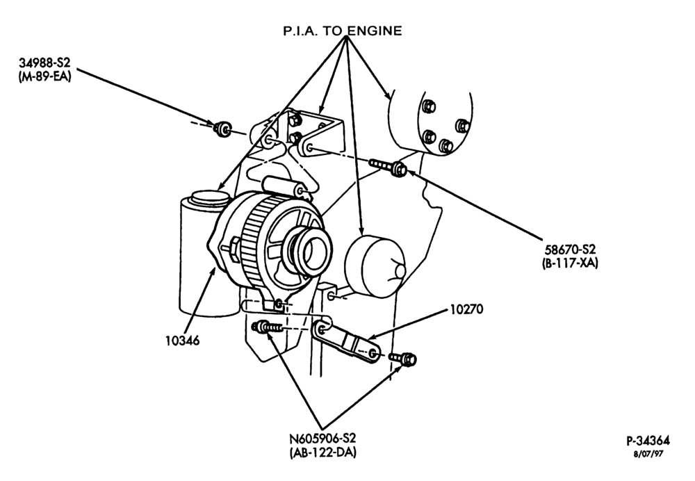 STARTER, IGNITION AND HEADLAMP SWITCHES-Alternator mounting brackets