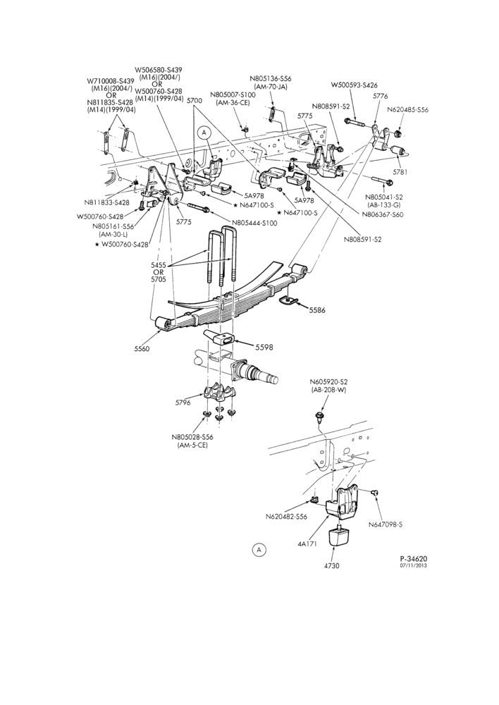 EXHAUST-Rear suspension - with auxiliary spring-F450SD/550SD