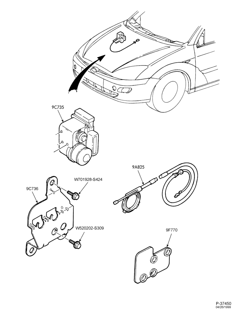 97.1 - 4 CYL. 2.3L-Speed control & related parts