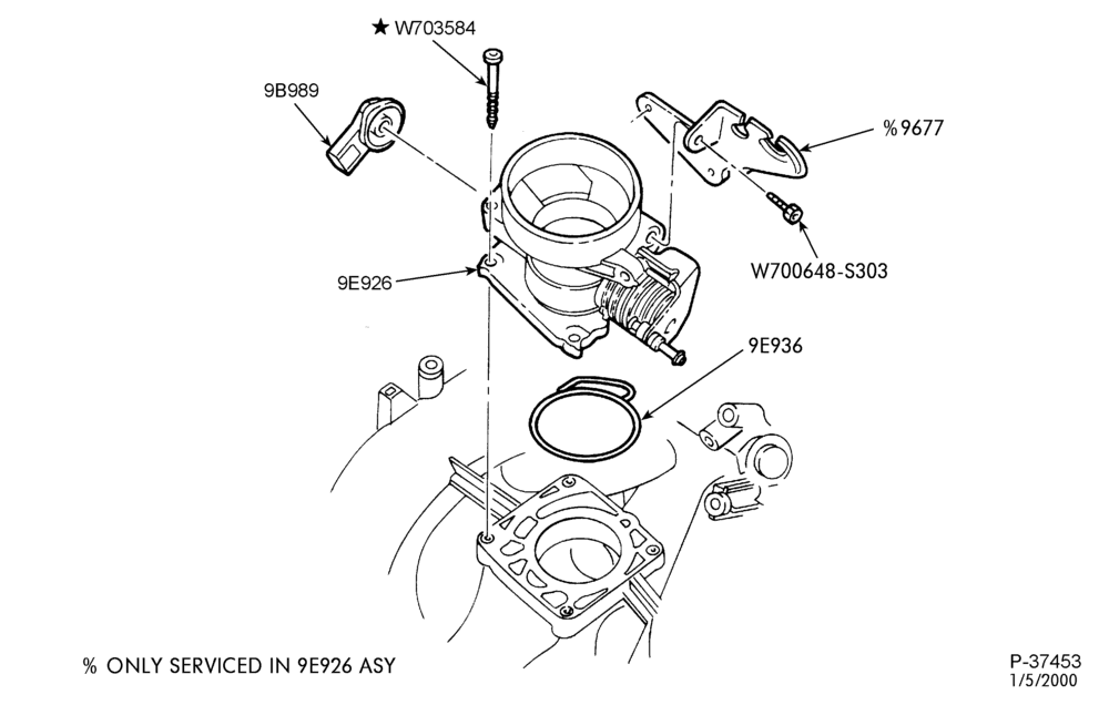 93 - 4 CYL. 2.0L - DOHC-Throttle body, housing & related parts