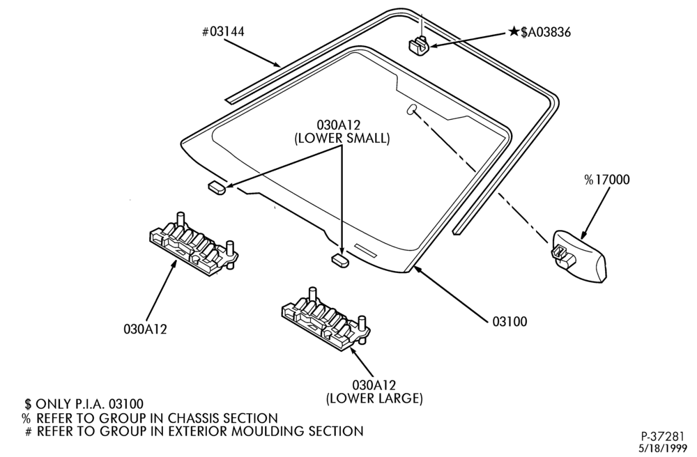 030 - BODY FRONT-Windshield & related parts
