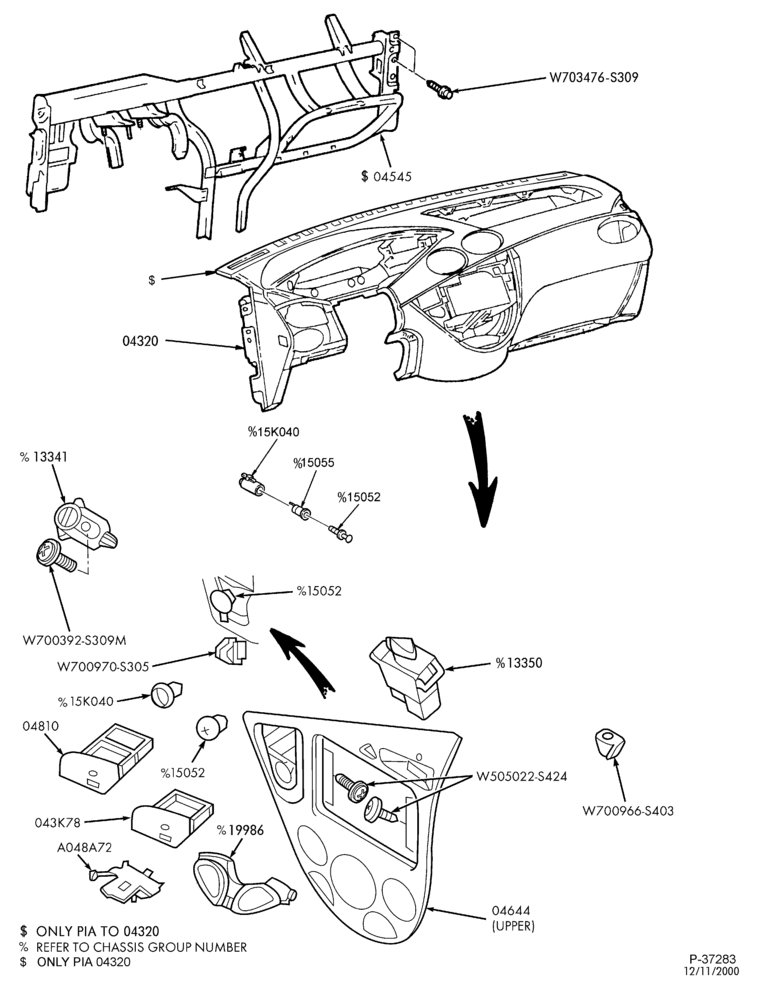 042 - BODY FRONT-Instrument panel & related parts - Page C