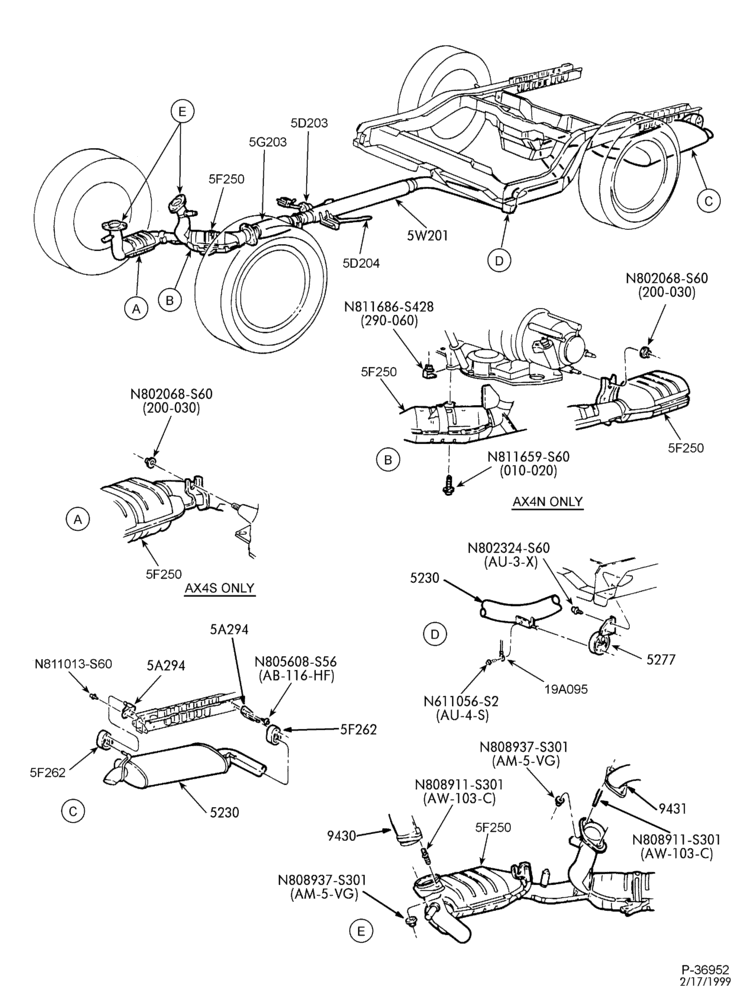 52.99 - FRONT SPRING AND STABILIZERS-(E,ME) 6 CYL. 3.0L, 24 VALVE, SINGLE EXHAUST - 50 STATES & CANADA