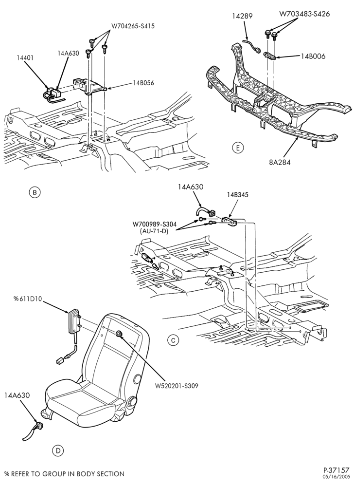 140.4 - ELECTRICAL SYSTEMS-Air bag module, sensors & wiring - Page B