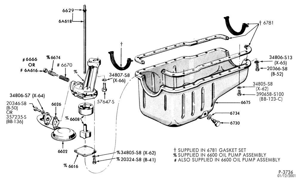 66 - 8 CYL. 4.2L (255 C.I.D.)-Oil pump