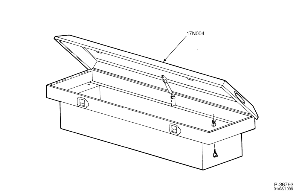 175 - TOW HOOKS & TRAILER HITCH-Tool box kit - single lid-F150/250-Under 8500# GVW