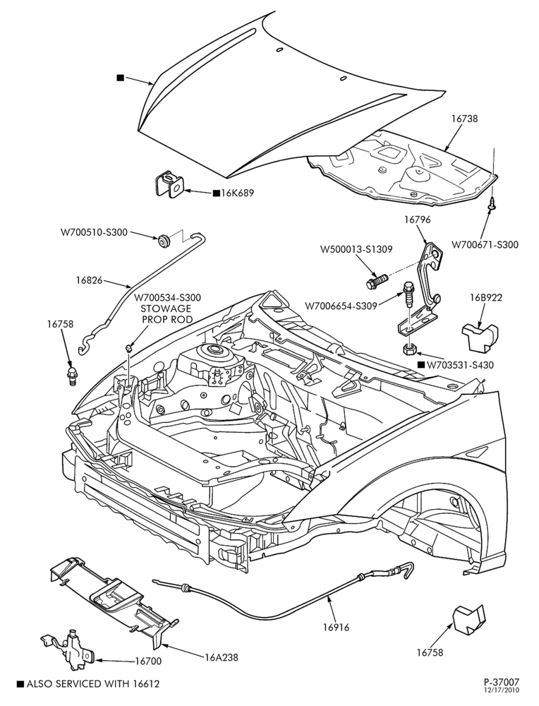 166 - FENDERS AND HOODS-Hood & related parts