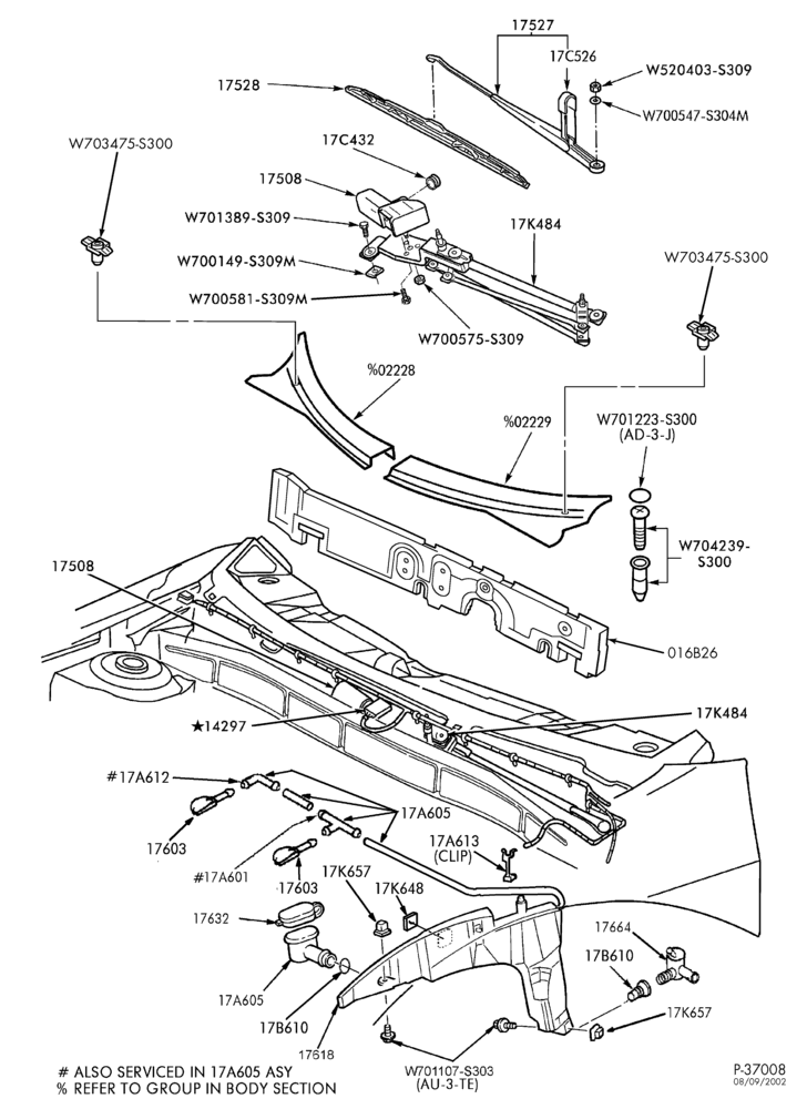 175 - SPEEDOMETER, BUMPERS, MIRRORS AND WIPERS-Windshield washer, wiper & motor